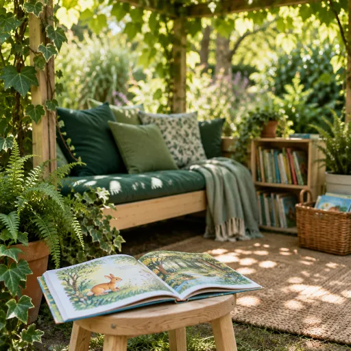 Lire dehors avec les enfants : aménager un coin lecture au jardin pour l'été