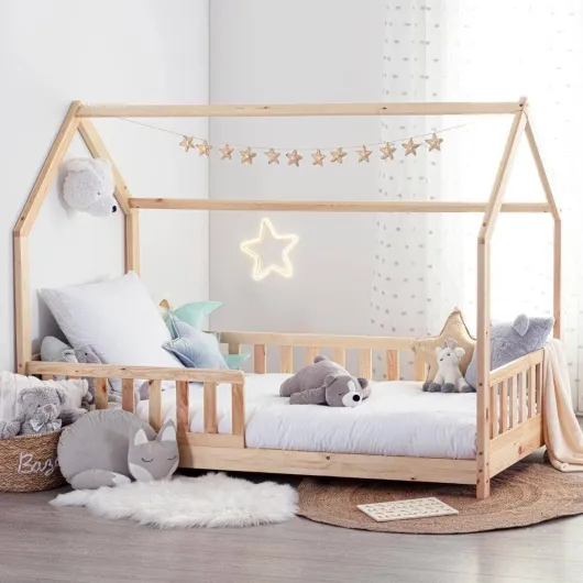Atmosphera - Lit cabane Enfant Bosco - Bois 90x190 cm Lit Cabane 90x190cm