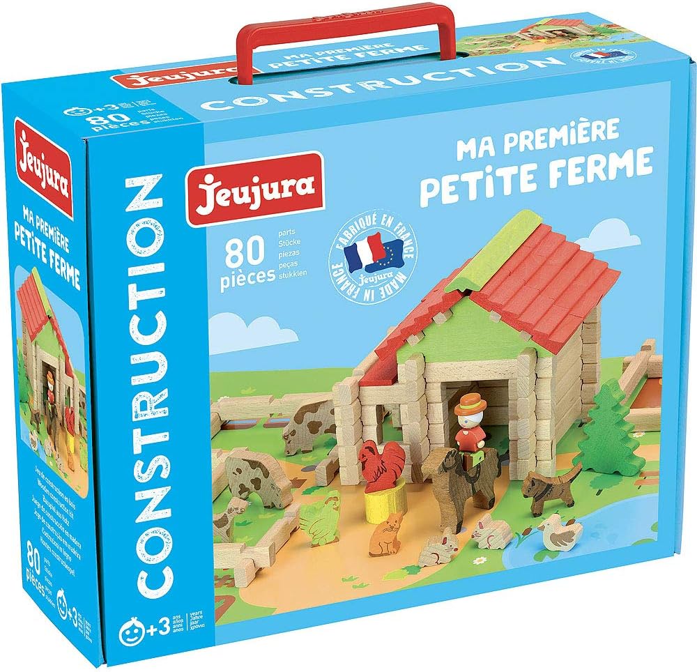 8232-MA Premiere Petite Ferme en BOIS-80 Pieces Jeu de Construction en Bois, 8232, Taille Unique