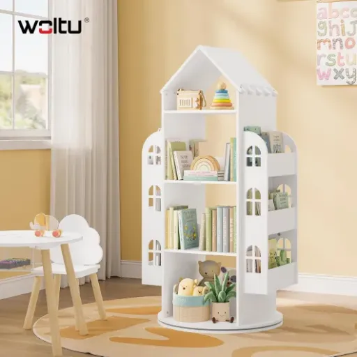 Test WOLTU Bibliothèque Enfant Rotative : pratique pour ranger, mais pas sans défauts