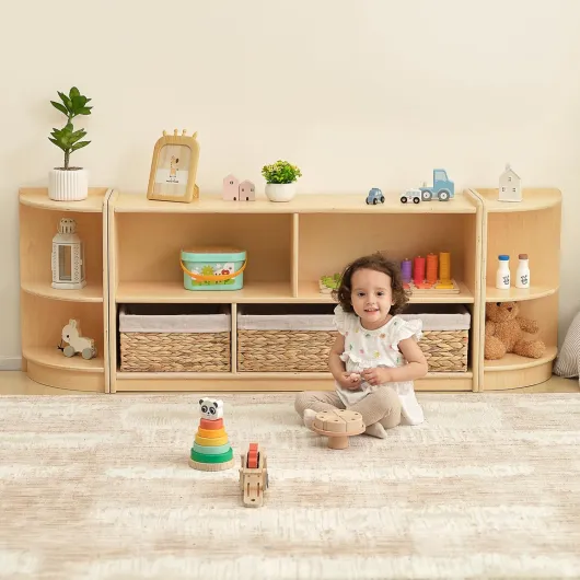 Étagère-Montessori en Bois, Bibliotheque Meuble Rangement Enfant, Organisateur pour Salles de Classe d'enfants, Étagère pour Salles de Jeux, Crèches et maternelles
