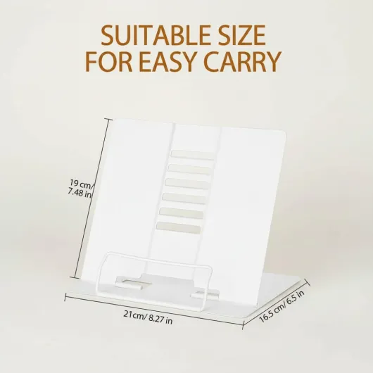 Pupitre à Livres Blanc en Métal, Support de Lecture Ajustable et Pliable – Porte-Livres Multifonction pour Études, Cuisine, Tablette, iPad, Recettes et Documents