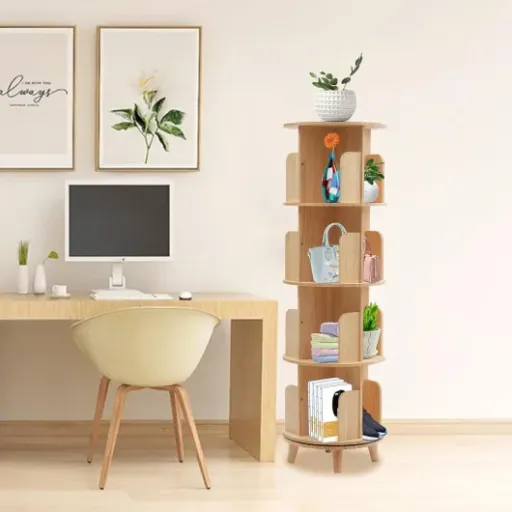 Test Bibliothèque rotative en bois massif (ARBGO) : pratique pour gagner de la place, mais finitions discutables