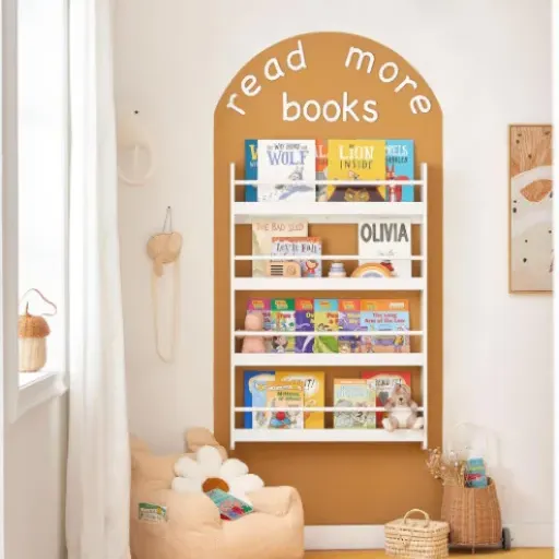Test SoBuy Bibliotheque Enfant Montessori KMB08-II-W : la petite étagère murale qui fait le job sans prendre de place