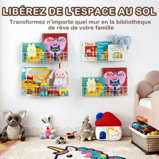 Test PUERSI Lot de 6 Étagères Muraux Enfant : du rangement simple qui libère vraiment de la place