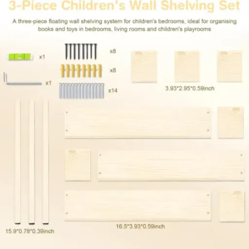 Test étagères murales Ruspela (lot de 3) : pratiques pour une chambre d’enfant, mais fixation à surveiller