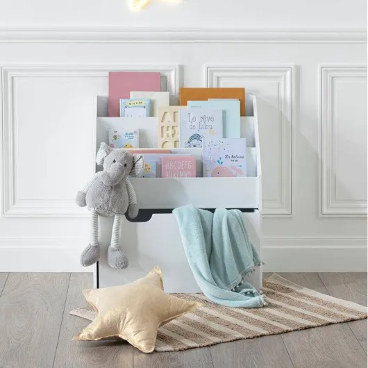 Atmosphera - Bibliothèque Enfant - bac à roulettes - Blanc H70 cm