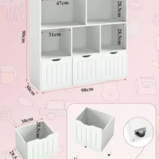 Test bibliothèque enfant Amveya 100x33x89,5 : le meuble qui range enfin sans bouffer toute la chambre