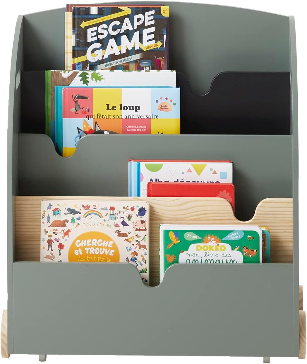 Etagère pour Livres à roulettes Ligne School Vert TU